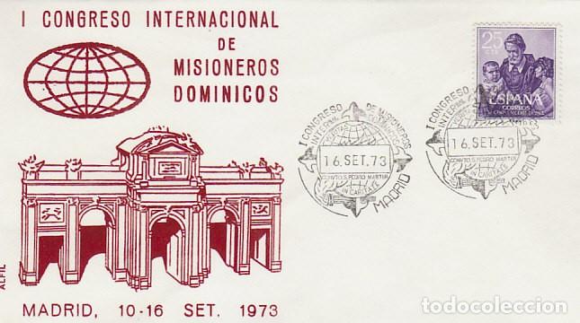 AÑO 1973, MADRID, CONGRESO DE LOS MISIONEROS DOMINICOS, SOBRE DE ALFIL (Sellos - Temáticas - Religión)