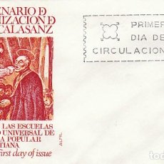 Sellos: EDIFIL 1837, II CENTENARIO DE SAN JOSE DE CALASANZ, PRIMER DIA DE 27-11-1967 SOBRE DE ALFIL