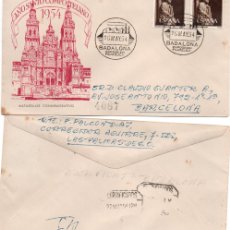 Sellos: 1954, BADALONA, AÑO SANTO COMPOSTELANO, EXPOSICION FILATELICA,SOBRE DE ALFILCIRCULADO