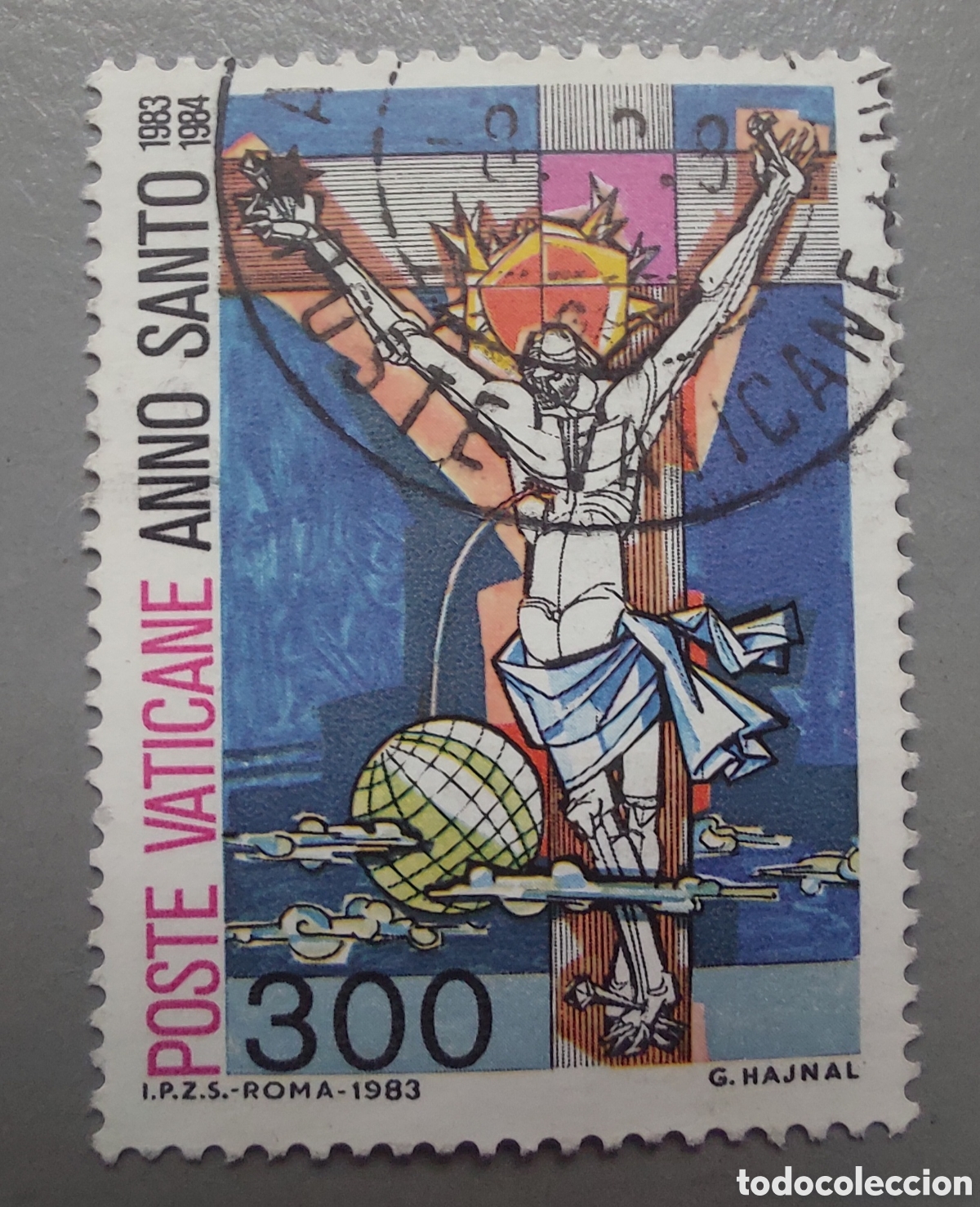 Sellos: VATICANO sello a&ntilde;o santo 1983 cristo usado - Foto 1