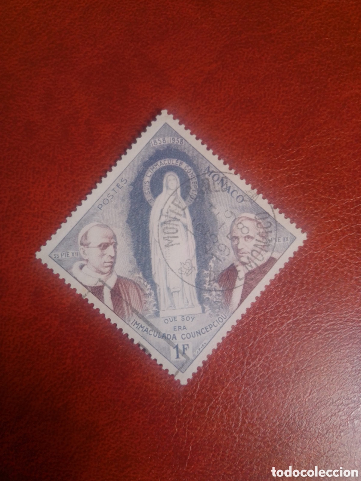 Sellos: MONACO 1958 - CENTENARIO DE LAS APARICIONES DE LOURDES - - Foto 1