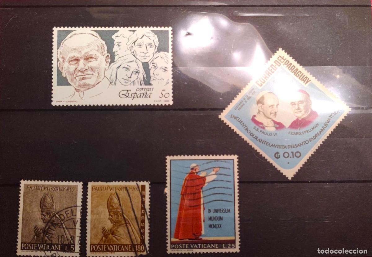 Sellos: FICHA 5 SELLOS TEMATICA VATICANO, PAPAS - Foto 1