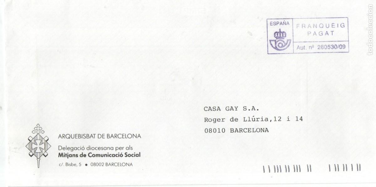 Sellos: FRANQUEO PAGADO, ARZOBISPADO DE BARCELONA - Foto 1