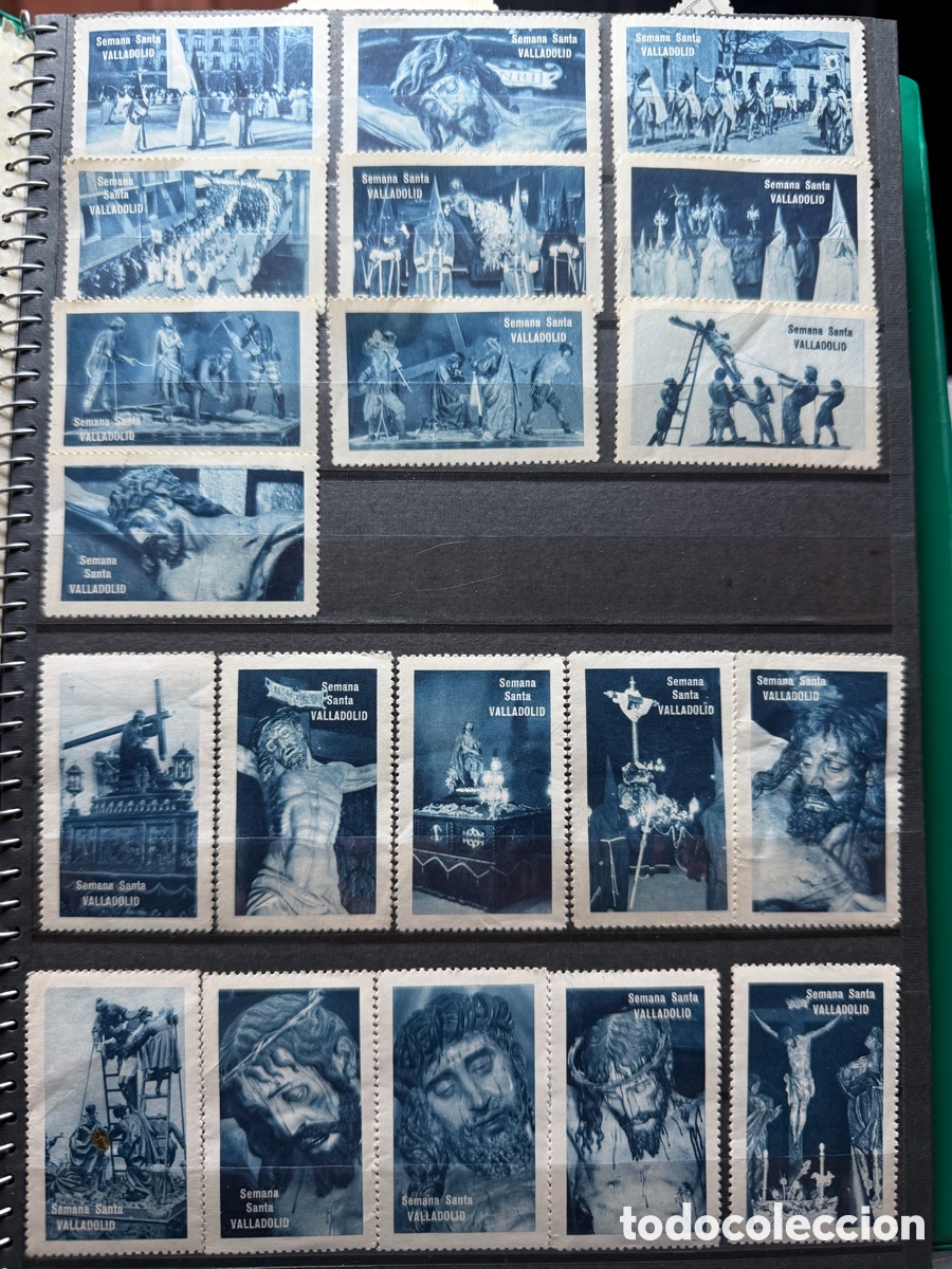 Sellos: Colecci&oacute;n sellos Semana Santa Valladolid antiguos &ndash; lote vi&ntilde;etas filat&eacute;licas religiosas
