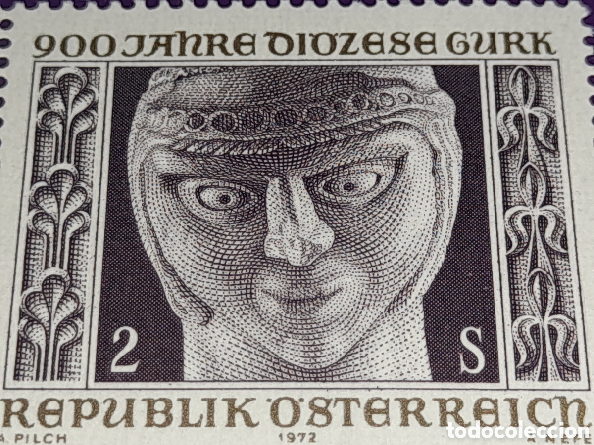 Sellos: Sello Austria nuevo 1972. 900Aniv di&oacute;cesis Gurk. Artesania. Arte. Talla. Escultura. Religi&oacute;n. Icono