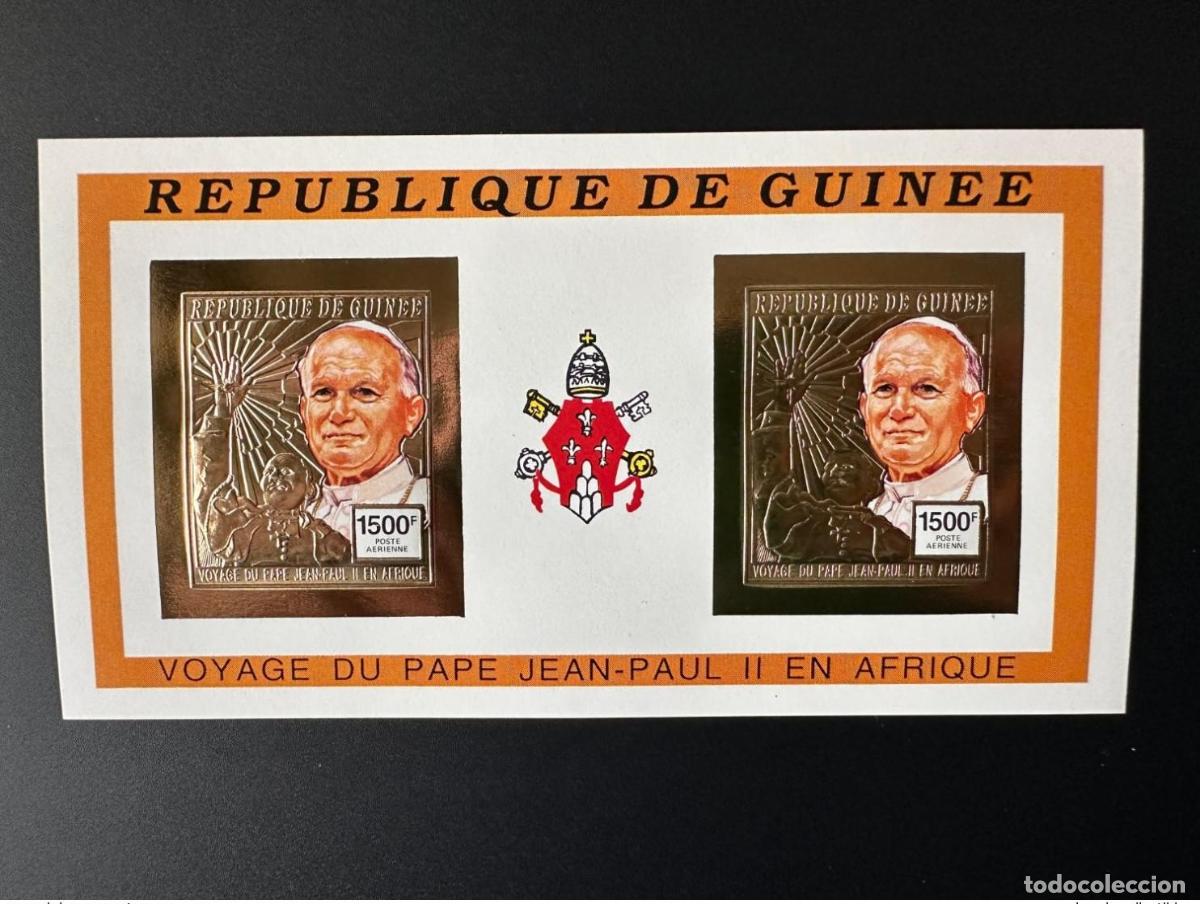 Sellos: Guinea 1992 Mi. 1390 B IMPERF ND Klb Gold Papa Juan Pablo II Papst Johannes Paul