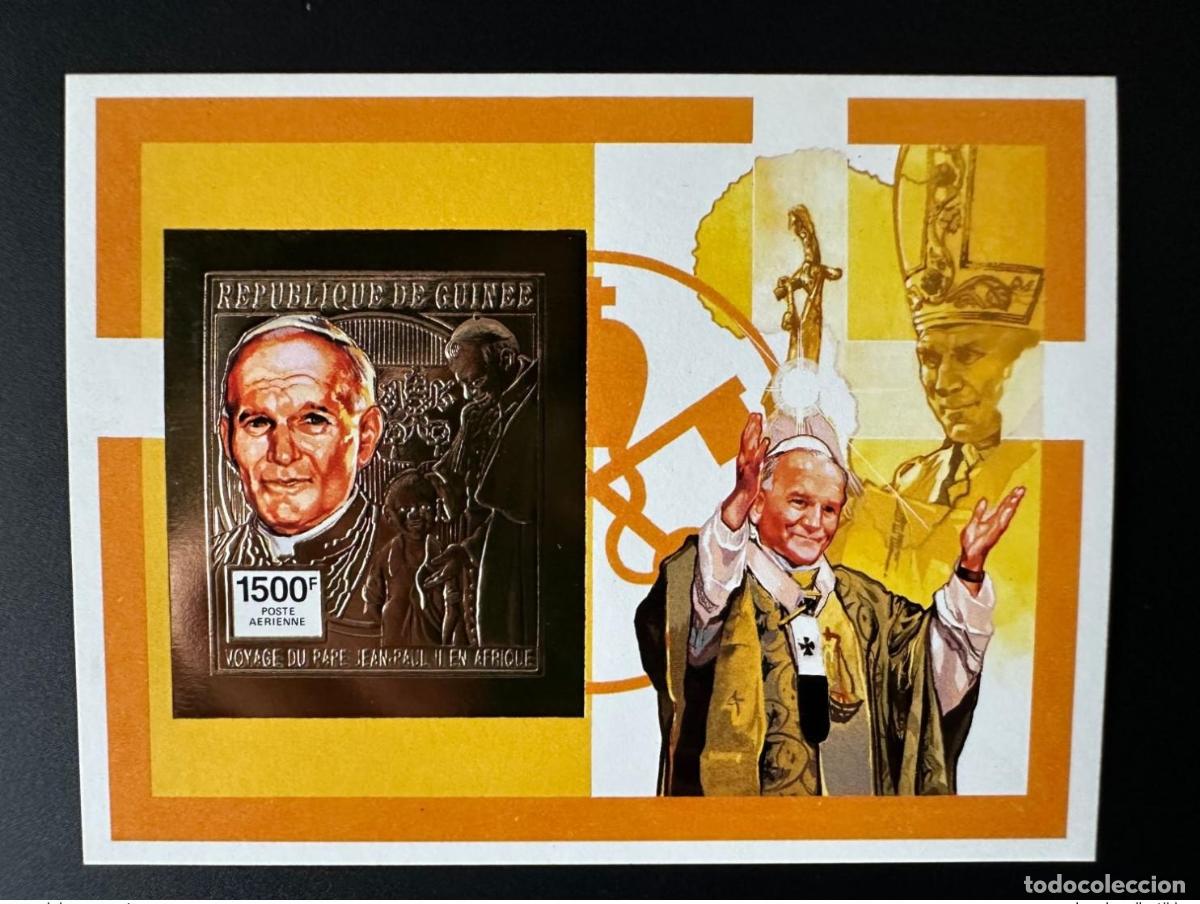 Sellos: Guinea 1992 Mi. Bl. 429B IMPERF ND O Oro Papa Juan Pablo II