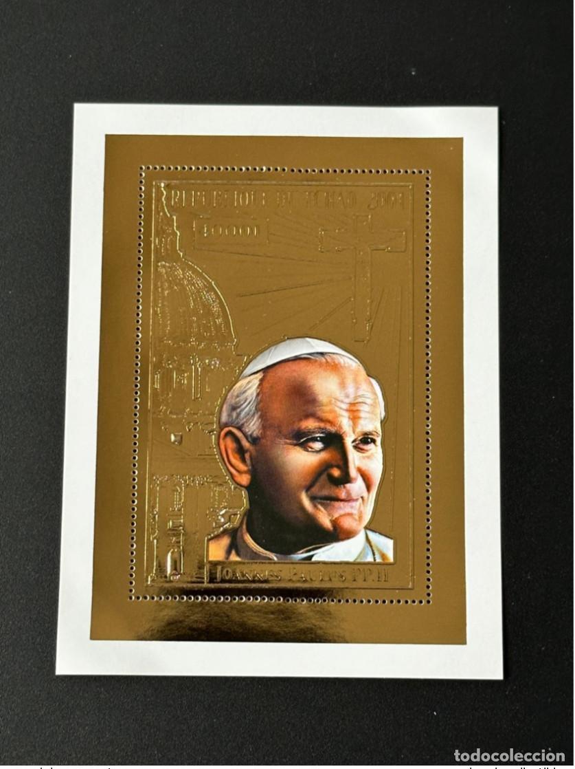Sellos: Chad 2001 Mi. Bl. 320 A Gold o Papa Juan Pablo II