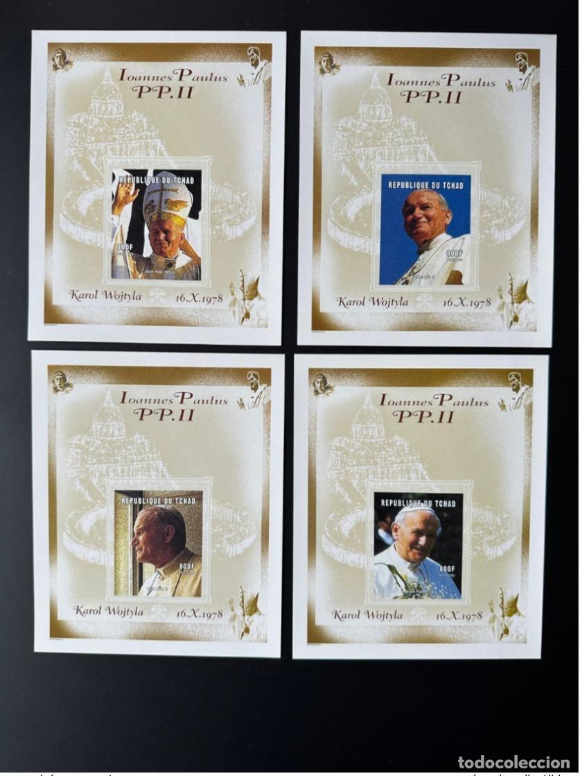 Sellos: Chad 2001 Mi. Bl. Q 318 A-T B ND Emperador Papa Juan Pablo II Papst