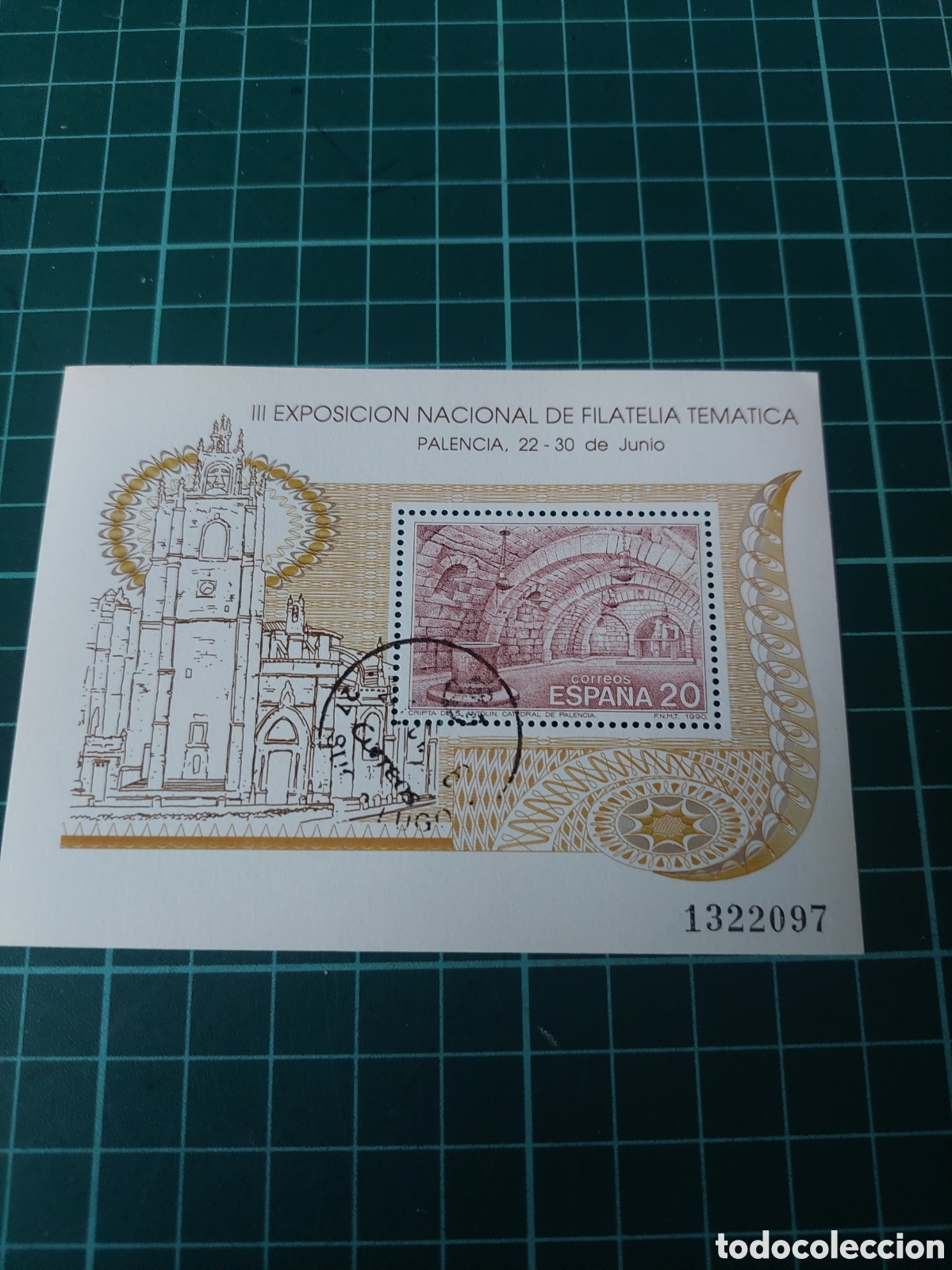 Sellos: 1990 EDIFIL 3074 USADA LUJO HOJA BLOQUE PALENCIA EXPOSICI&Oacute;N FILAT&Eacute;LICA TEM&Aacute;TICA CATEDRAL RELIGI&Oacute;N