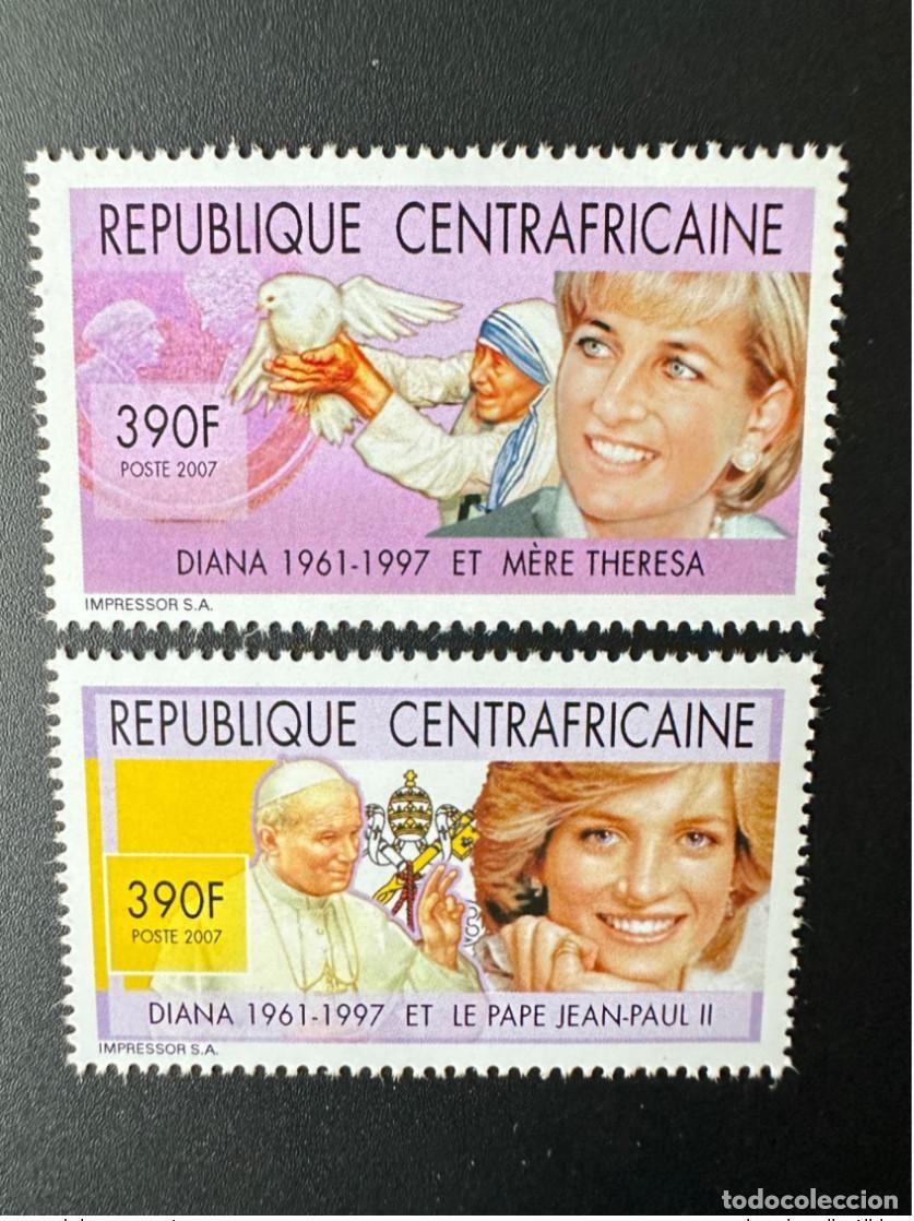 Sellos: Rep&uacute;blica Centroafricana 2007 Mi. 2944 - 2945 Papa Juan Pablo II Diana Teresa