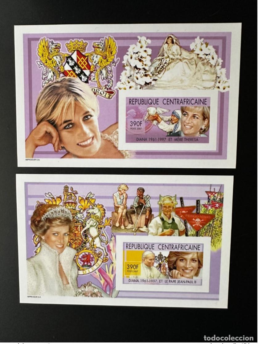 Sellos: Rep&uacute;blica Centroafricana 2007 Mi. Bl. 689 - 690 II Papa Juan Pablo Diana