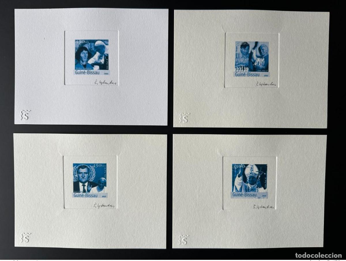 Sellos: Guin&eacute; Bissau 2003 Mi. 2420 - 2437 Prueba de artista Juan Pablo II Cop&eacute;rnico AZUL