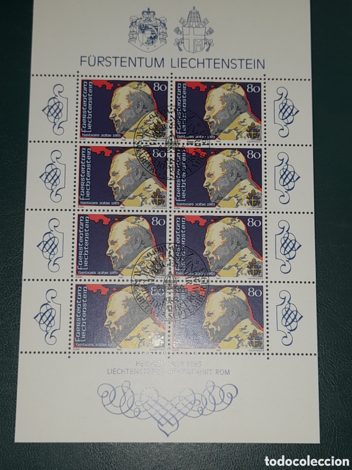 Sellos: HB Liechtenstein mtdo 1983. A&ntilde;o Santo. Religion. Pap&aacute; J. Pablo II. Celebraciones. Personajes.