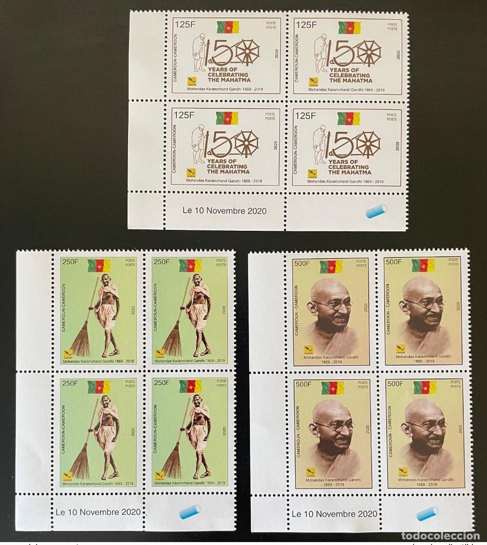 Sellos: Camer&uacute;n 2019/2020 Mi.? El bloque 4 data de 150 a&ntilde;os Mohandas Mahatma Gandhi