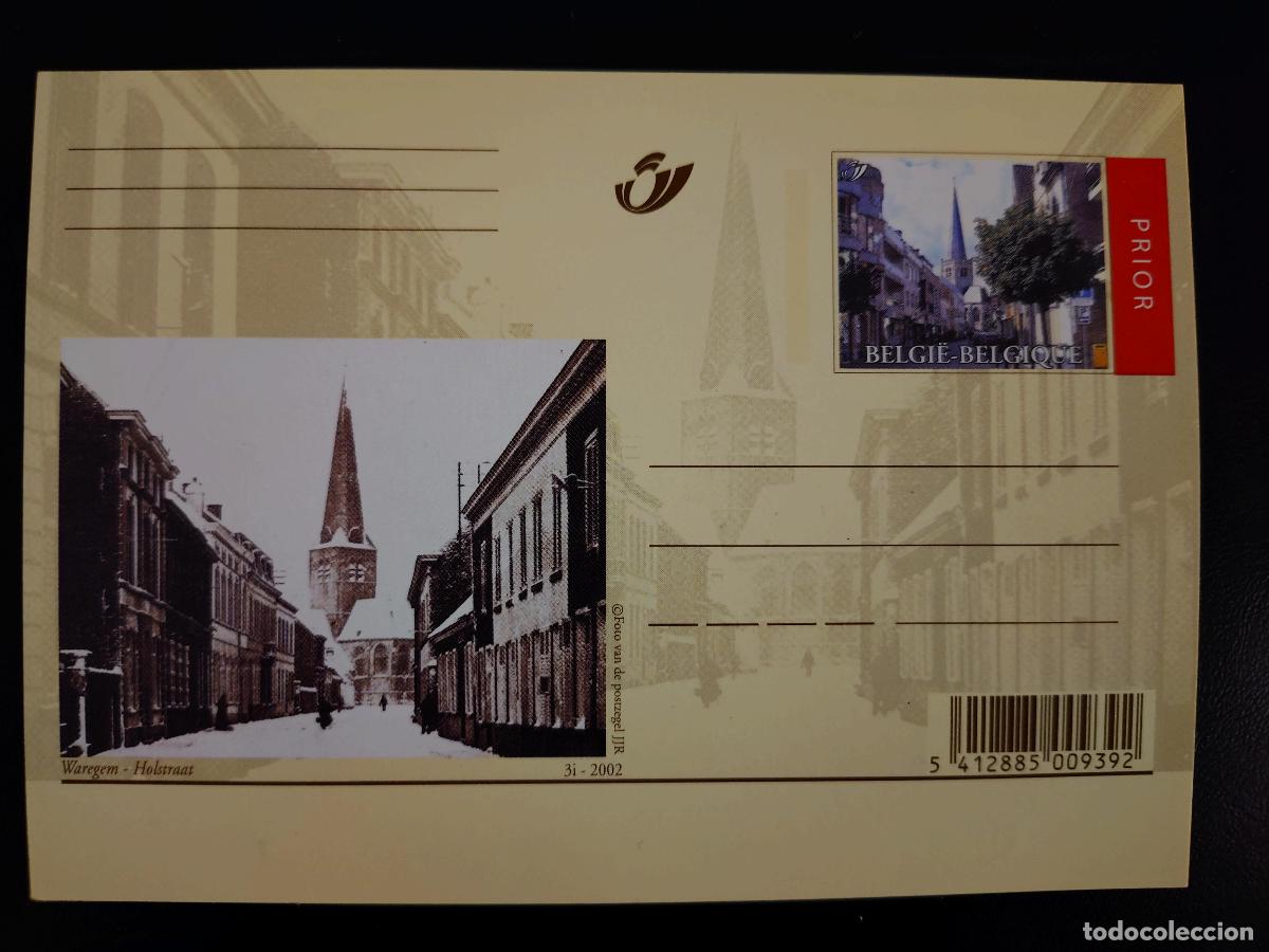 Sellos: Tarjeta postal B&eacute;lgica 2002 Waregem Holstraat ilustrada Prior entero