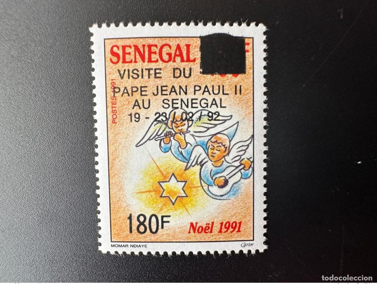 Sellos: Senegal 1992 Mi. 1171 Visita Papa Juan Pablo II sobrecargado