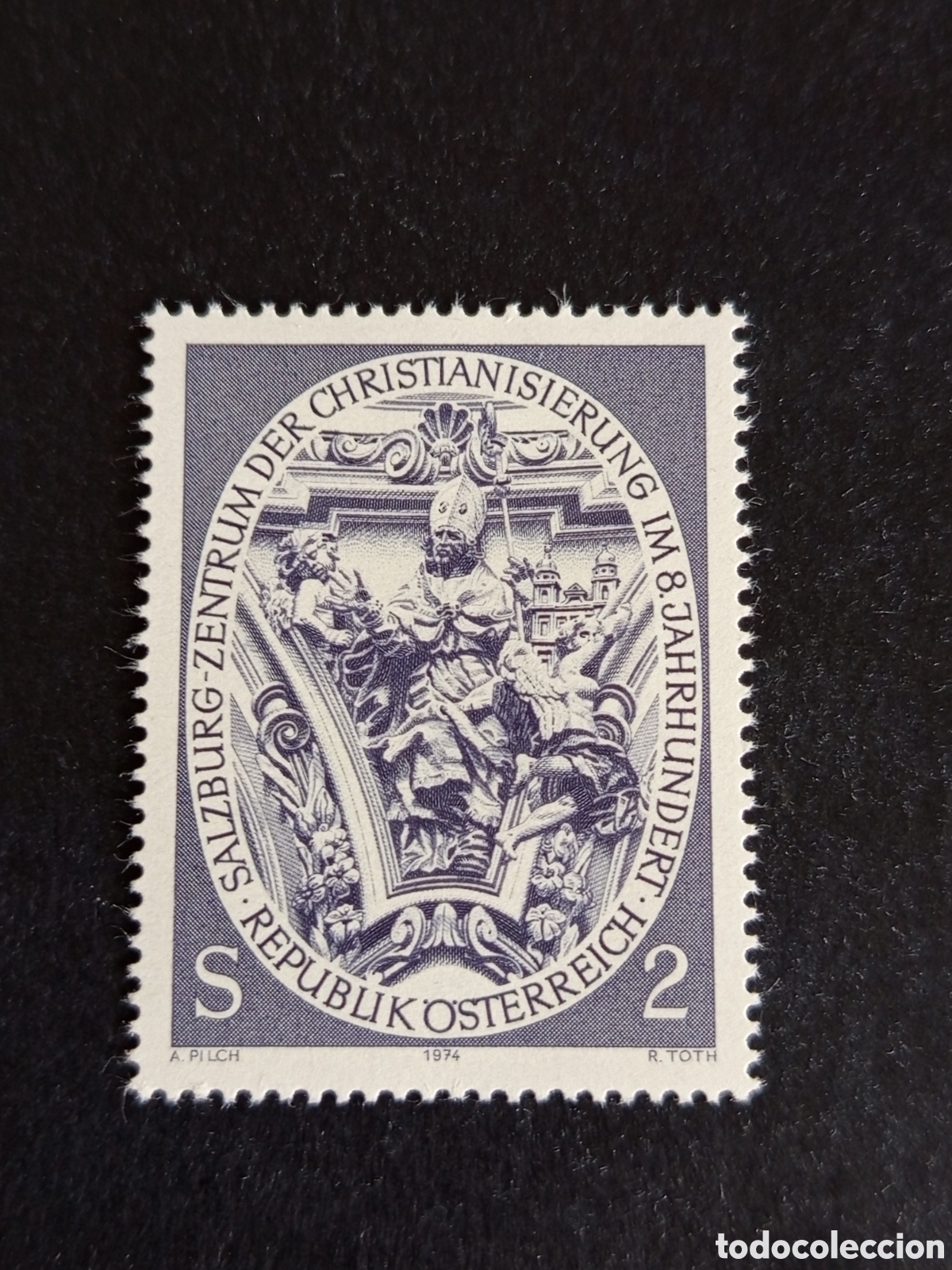 Sellos: AUSTRIA, 1974. Consagraci&oacute;n Catedral de Salzburgo. . Yvert 1288. Pedido m&iacute;nimo 3 &euro;. Ver fotos.