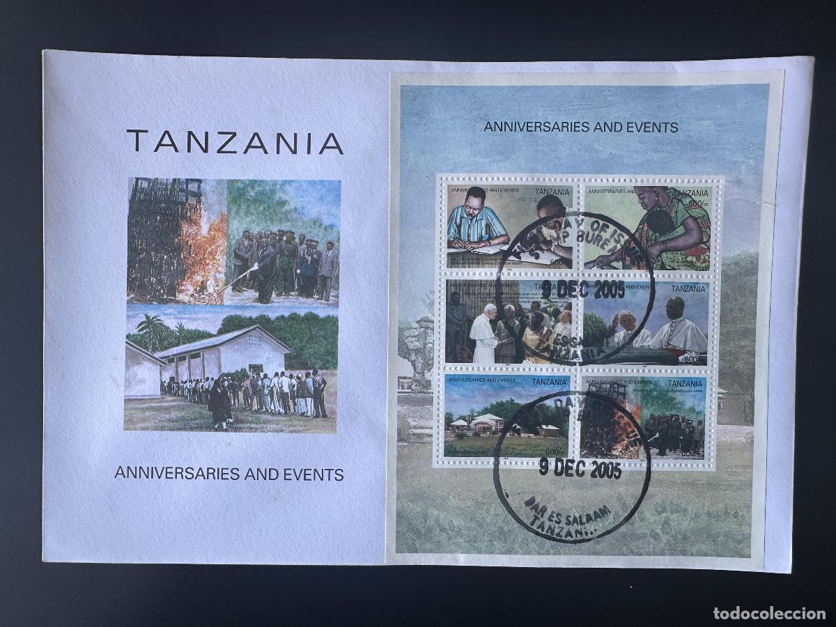 Stamps: Tanzania 2005 Mi. 4335 - 4540 FDC Eventos del primer d&iacute;a Papa Juan Pablo II Jean Pape