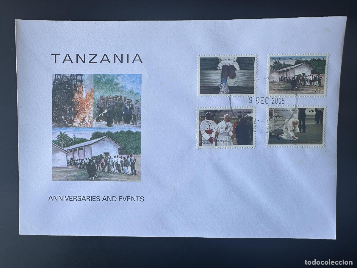 Stamps: Tanzania 2005 Mi. 4331 - 4334 FDC Eventos del primer d&iacute;a Papa Juan Pablo II Jean Pape