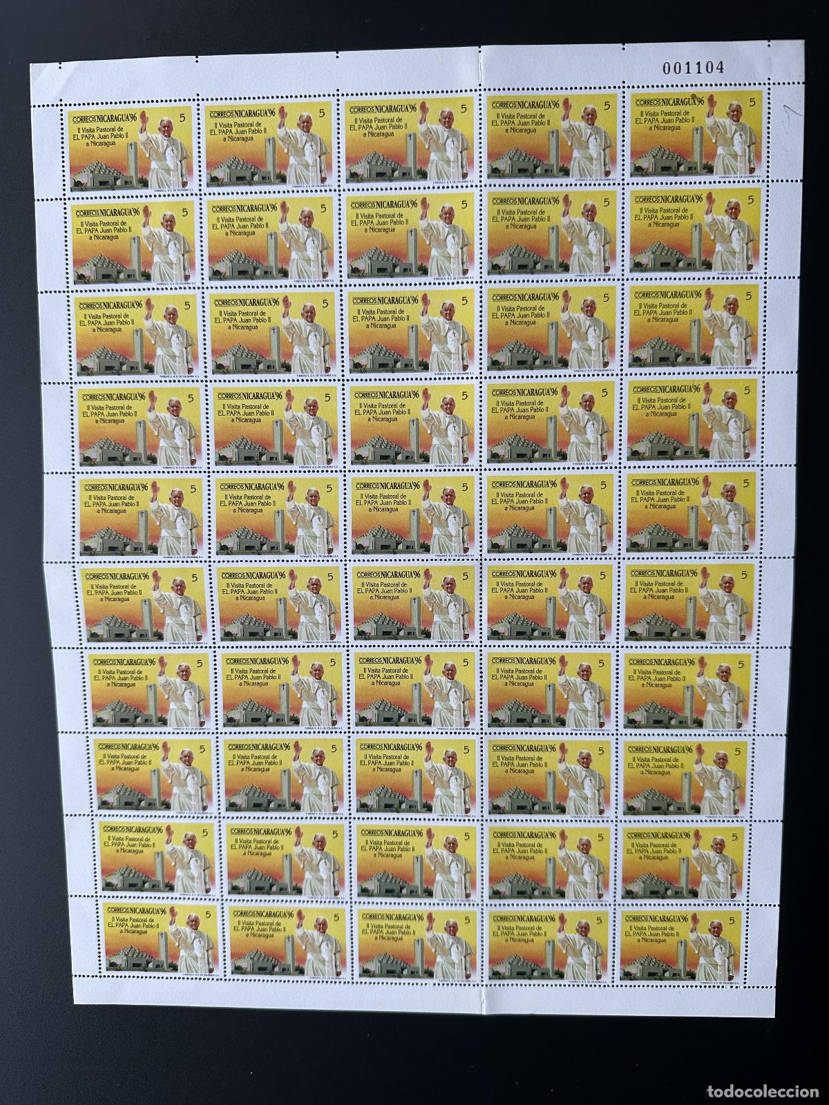Sellos: Nicaragua 1996 Mi. 3711 plato Papa Juan Pablo II Papst Johannes