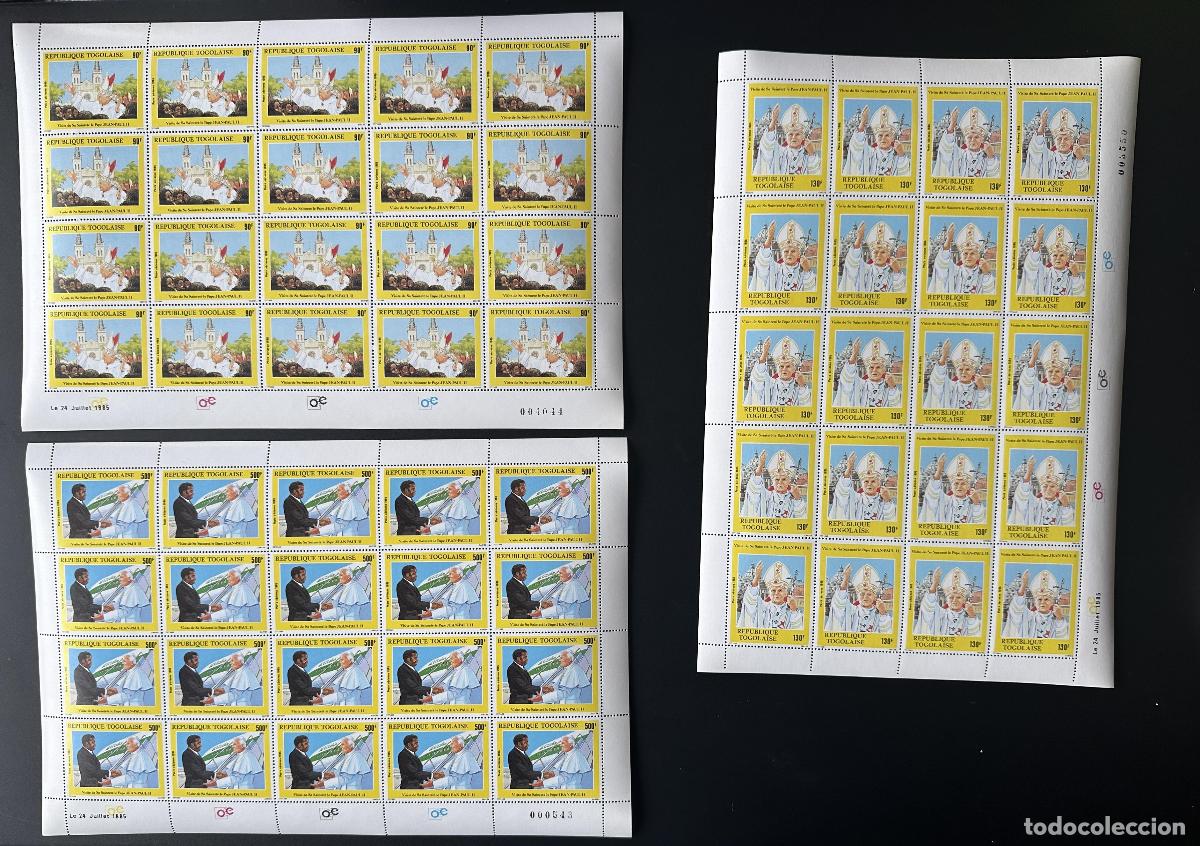 Sellos: Togo 1985 Mi. 1879 - 1881 Plato Papa Juan Pablo II Papst Johannes