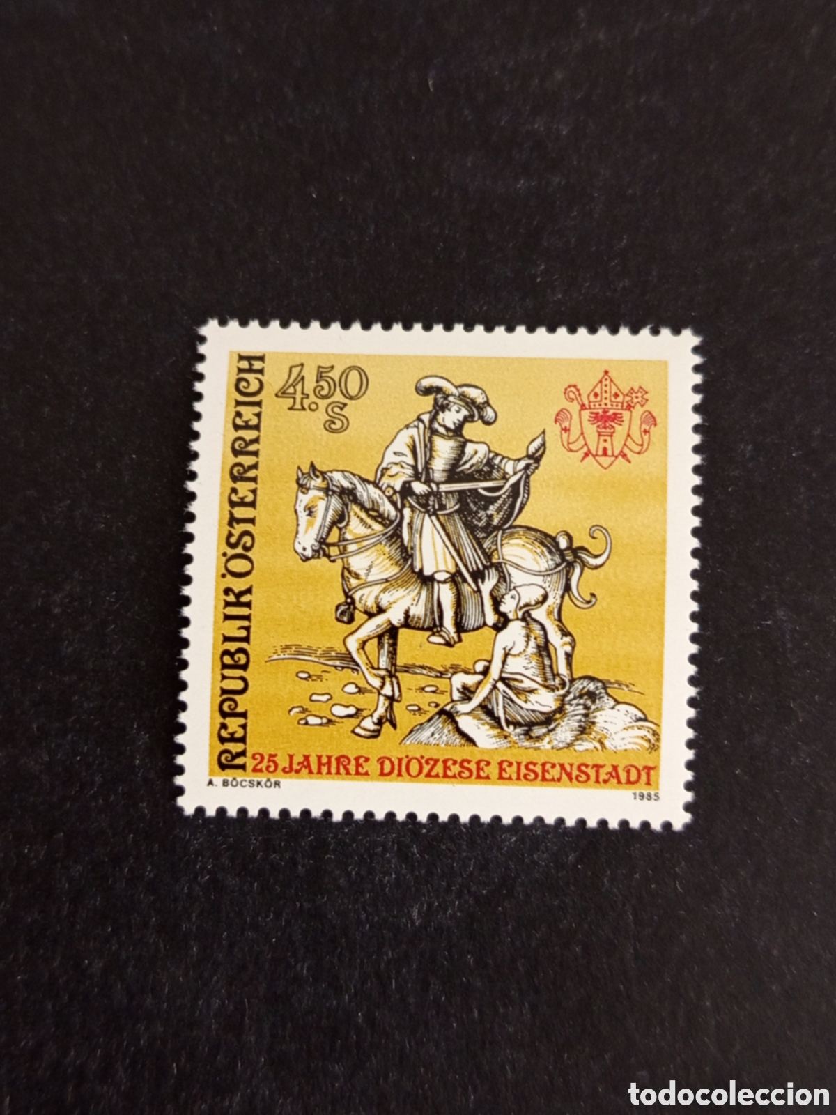 Sellos: AUSTRIA, 1985. S. Mart&iacute;n , protector di&oacute;cesis de Eisenstadt. Yvert 1659. Pedido m&iacute;nimo 3 &euro;. Ver foto
