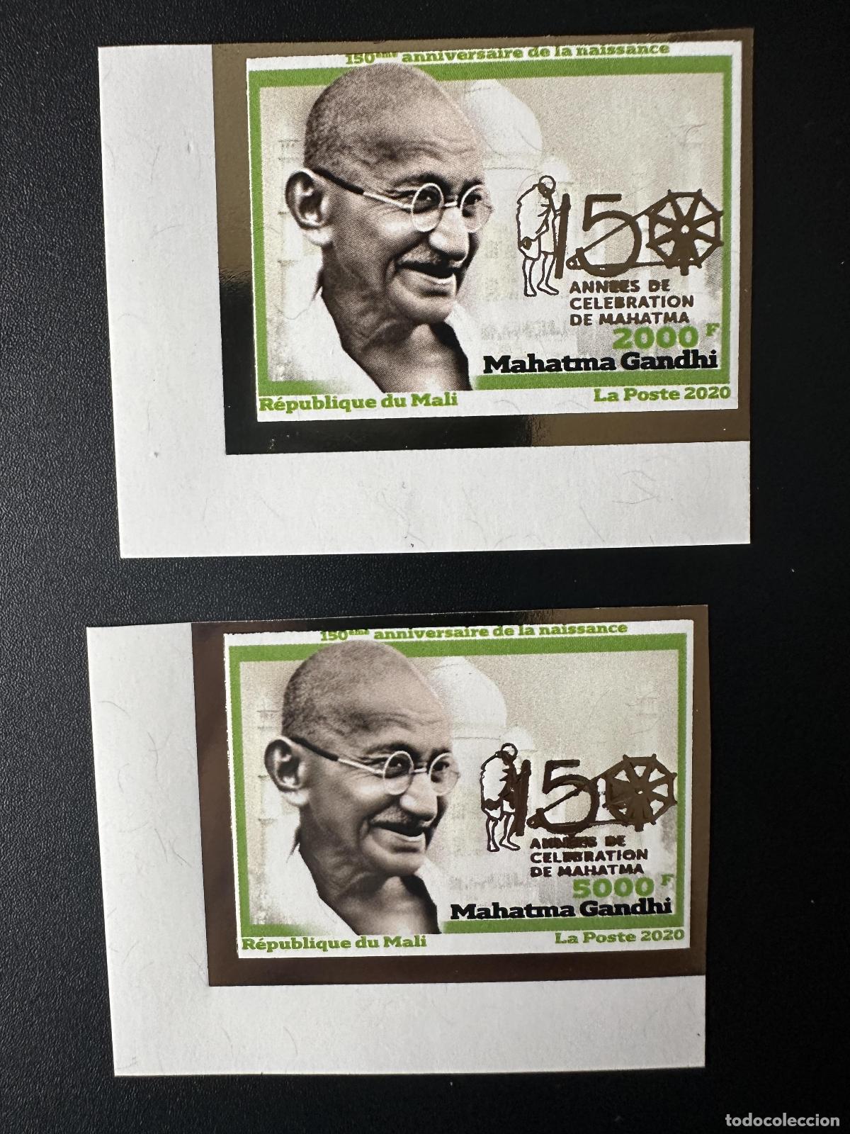 Francobolli: Mali mayo de 2020.? &Oacute;valo ND Gold 2. La India celebra los 150 a&ntilde;os Mahatma Gandhi Mohandas