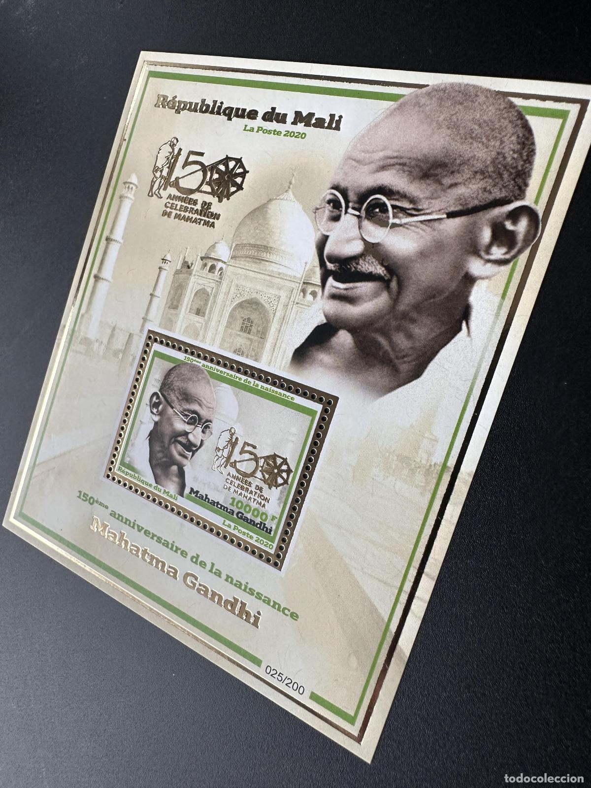 Francobolli: Mali 2020 mayo. &iquest;Bl.? Celebraci&oacute;n de los 150 a&ntilde;os Mahatma Gandhi Mohandas en la India