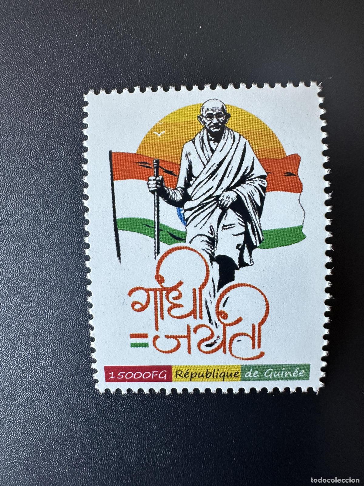 Stamps: Guinea 2023 de mayo 18131 Sello personalizado Mohandas Mahatma Gandhi India