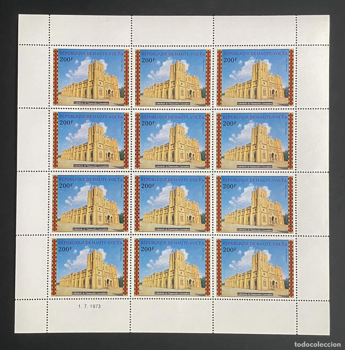 Timbres: Alto Volta 1973 YT PA 165 bloque catedral Inmaculada Concepci&oacute;n
