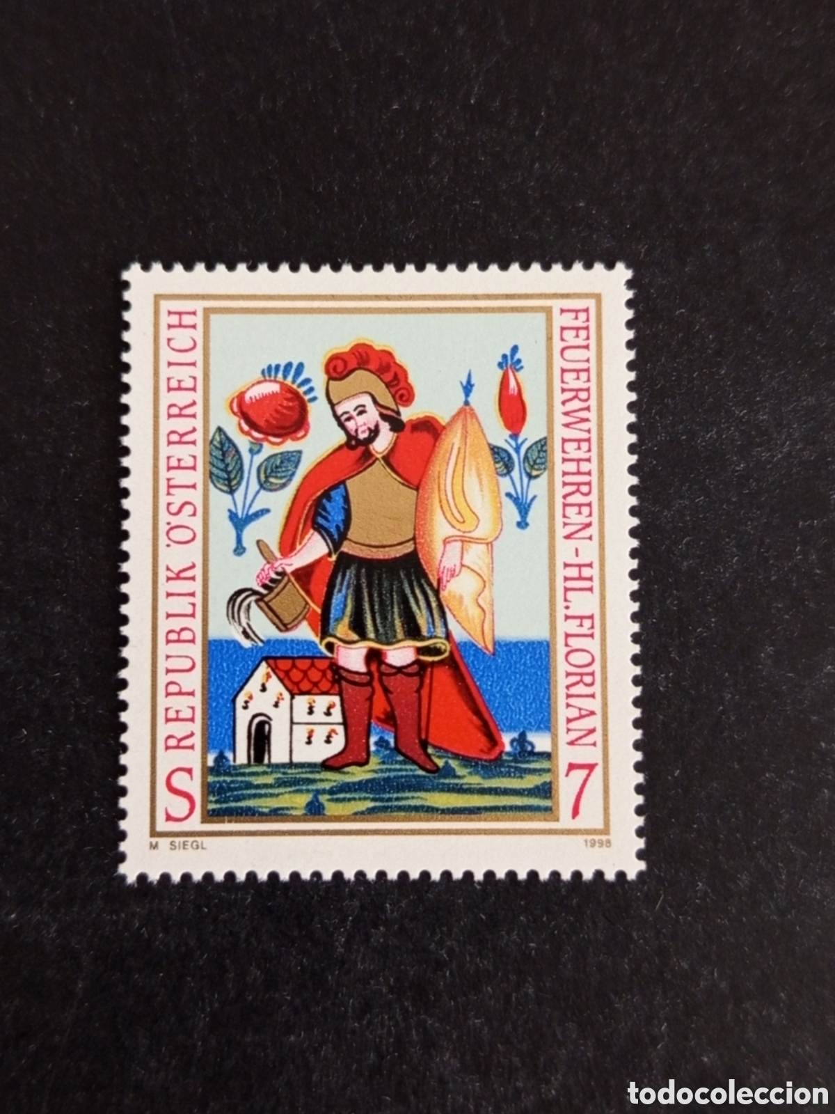 Sellos: AUSTRIA, 1998. San Florian. Patrono bomberos. Pedido m&iacute;nimo 3 &euro;. Ver fotos. Sello sin circular