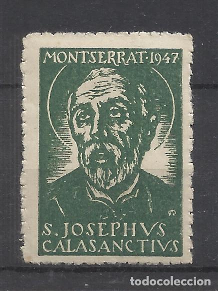 Sellos: montserrat 1947 San IGNATIUS IMPRENTA Oliva de Vilanova 25 cts nuevo**