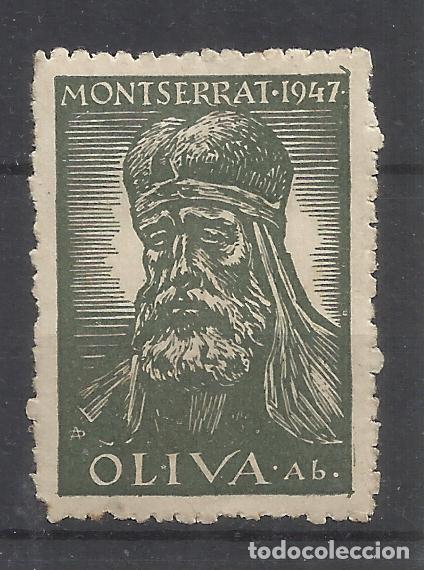 Sellos: montserrat 1947 ABAD OLIVA IMPRENTA Oliva de Vilanova 25 cts nuevo*