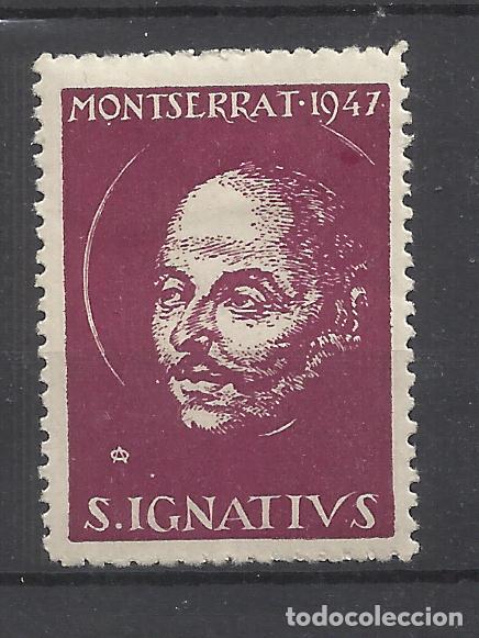Sellos: montserrat 1947 SAN IGNATIUS IMPRENTA Oliva de Vilanova 25 cts nuevo*
