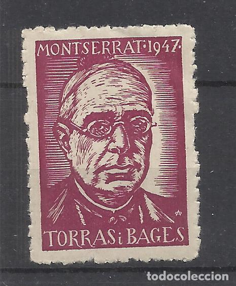 Sellos: montserrat 1947 TORRAS I BAGES IMPRENTA Oliva de Vilanova 25 cts nuevo**