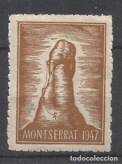Sellos: montserrat 1947 IMPRENTA Oliva de Vilanova 25 cts nuevo*