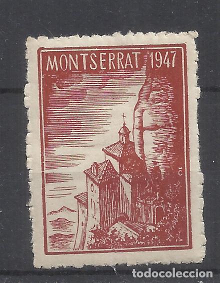 Sellos: montserrat 1947 IMPRENTA Oliva de Vilanova 25 cts nuevo*