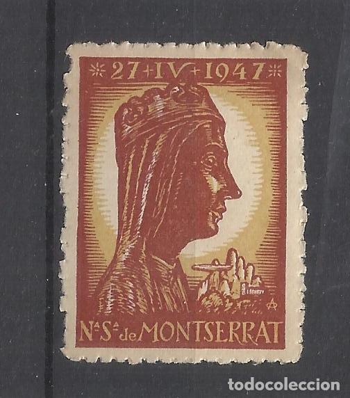 Sellos: montserrat 1947 IMPRENTA Oliva de Vilanova 25 cts nuevo*