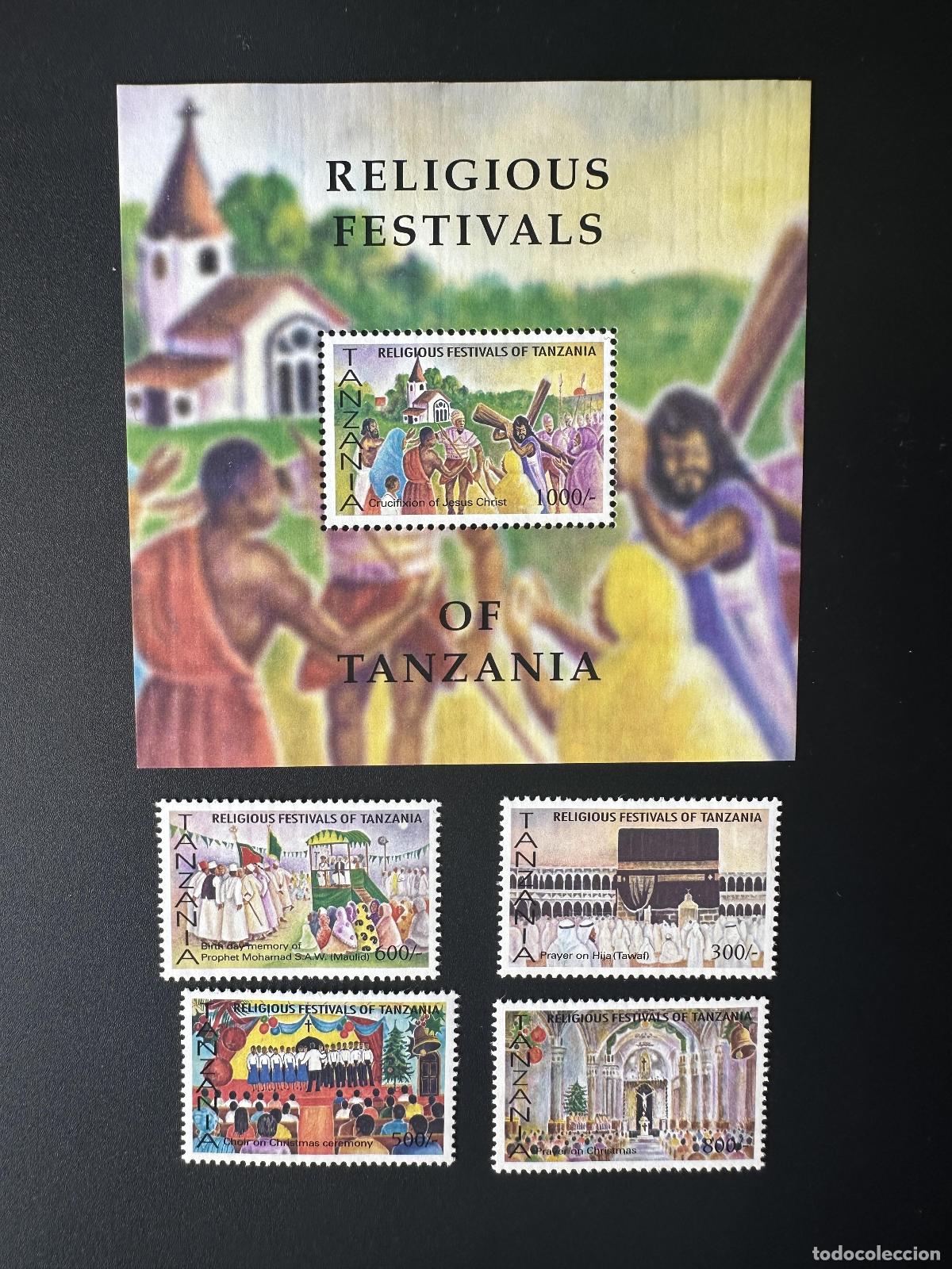 Sellos: Tanzania 2003 Mi. 4122 - 4125 Bl. 550 Festivales religiosos Iglesia del Islam cristiano