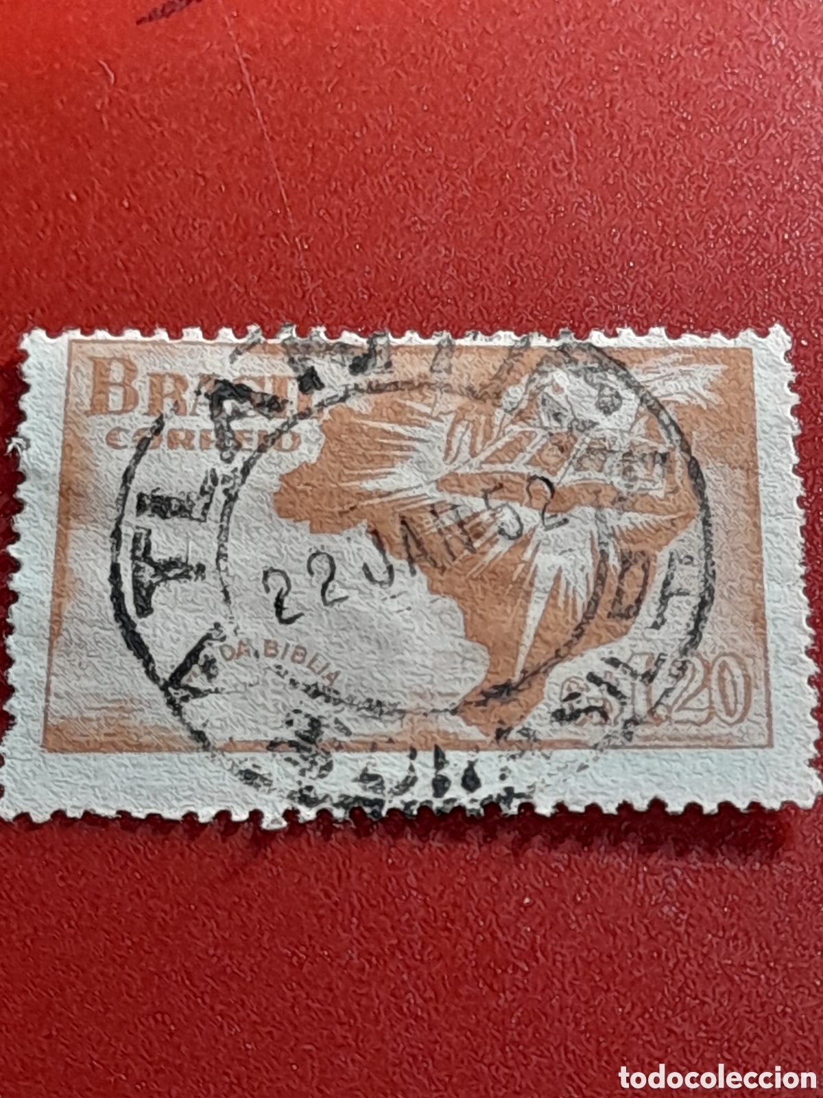 Sellos: Sello Brasil mtdo/udo 1951. Dia de la Biblia. Religi&oacute;n. Creencias.