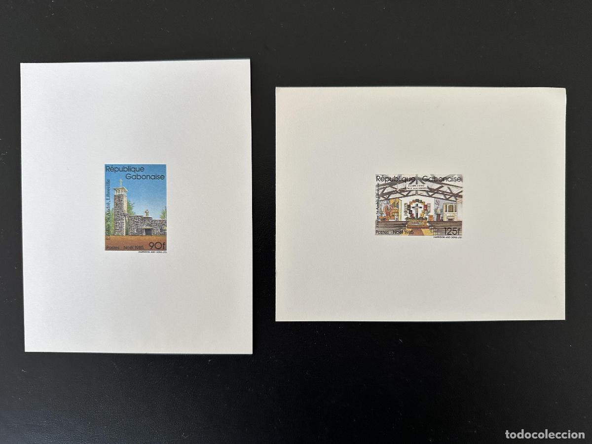 Timbres: Gab&oacute;n 1985 Mi. A-B 948: iglesia de San Andr&eacute;s Navidad a prueba lujo.