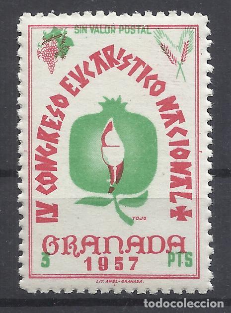 Sellos: IX CONGRESO EUCARISTICO NACIONAL 1957 GRANADA 3 PTS nuevo**