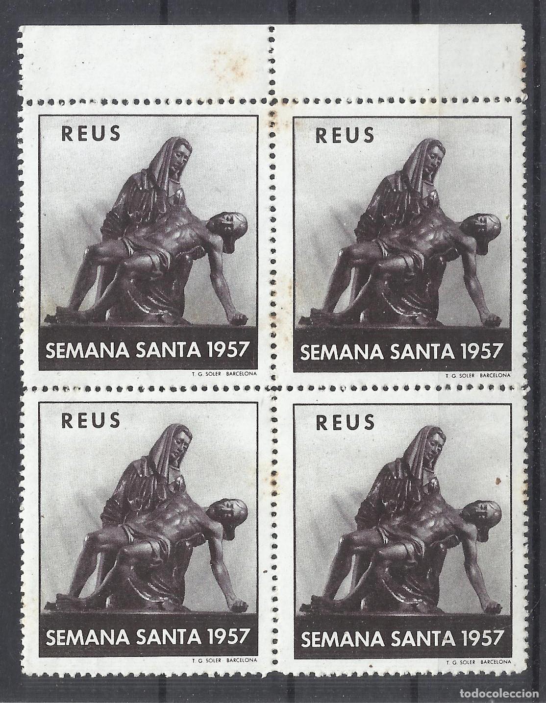 Sellos: semana santa 1957 reus tarragona nuevo* bloque d 4