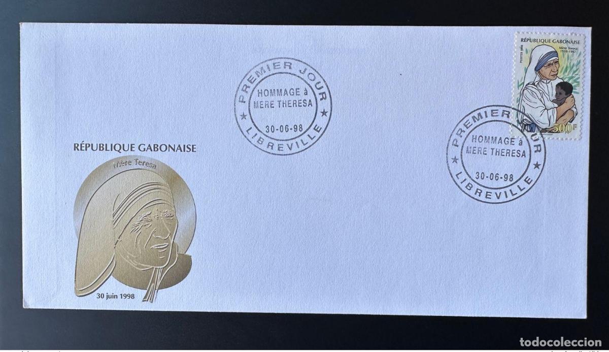 Sellos: Gab&oacute;n 1998 Mi. 1418 FDC Primer d&iacute;a Madre Teresa de Calcuta 20 sellos MNH**