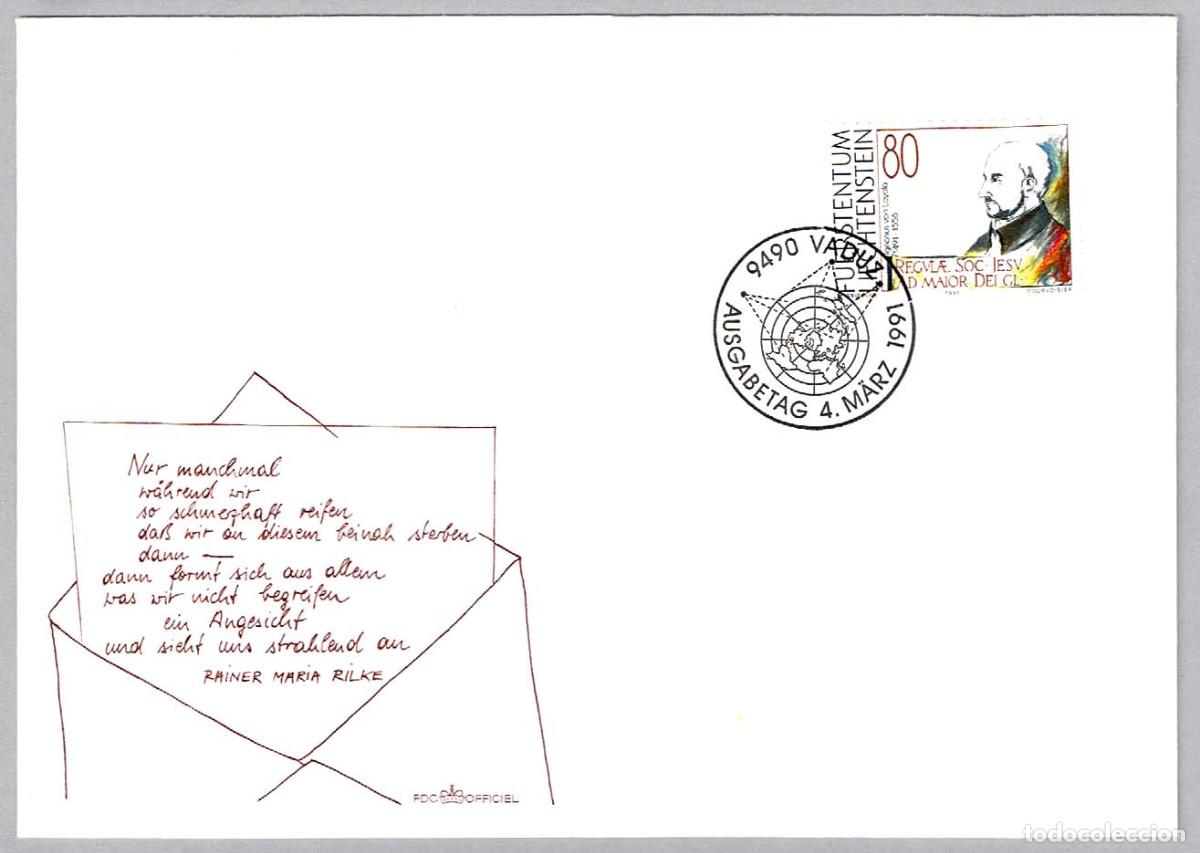 Sellos: Matasellos Primer Dia IGNACIO DE LOYOLA. Vaduz, Liechtenstein, 1991