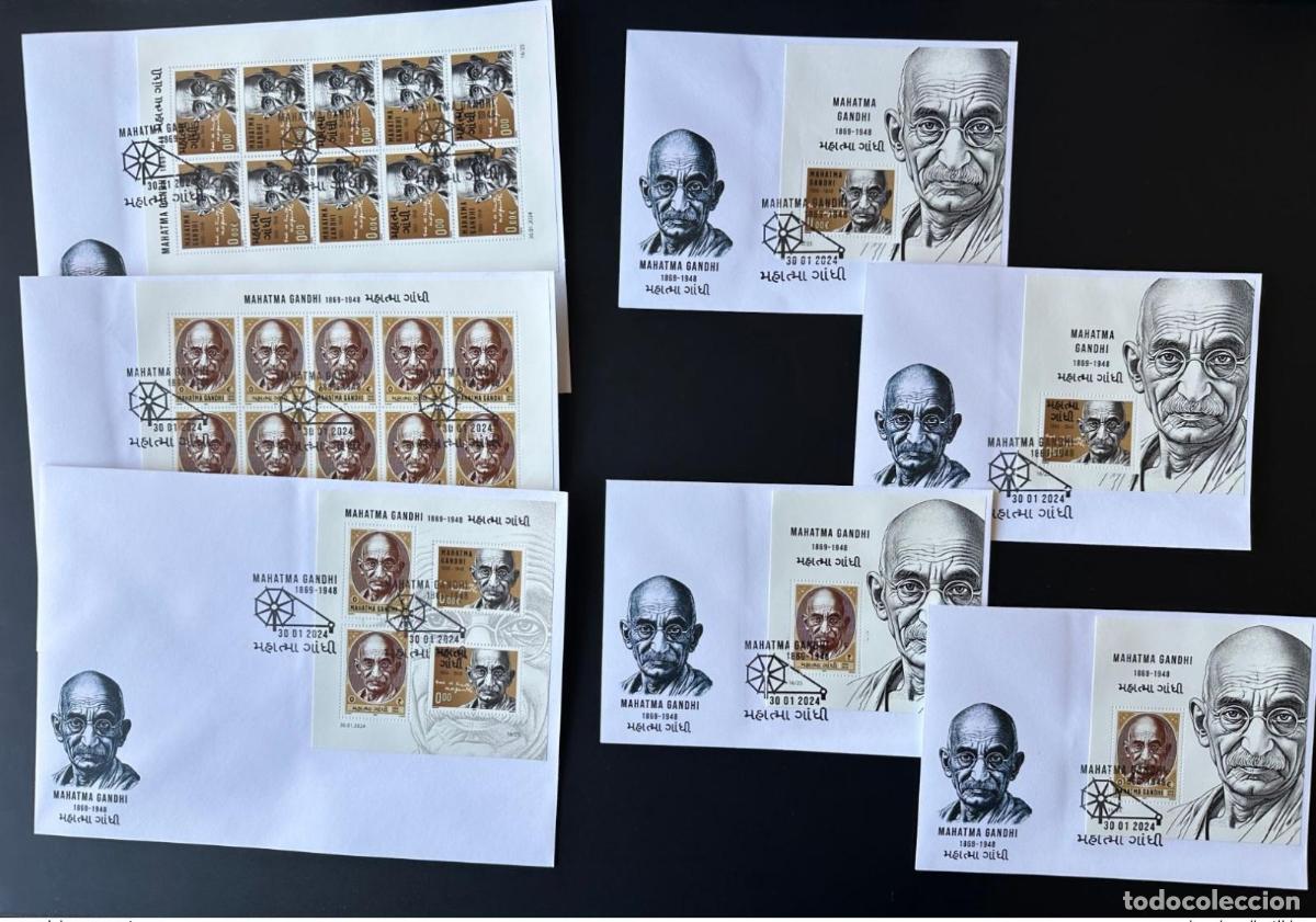 Sellos: 2024 - Colecci&oacute;n FDC Matej Gabris &laquo;Mohandas Mahatma Gandhi&raquo;