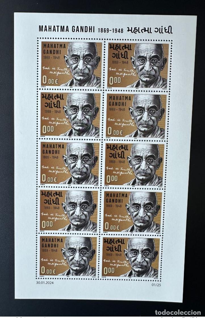 Sellos: 0 &euro;/0 &euro;/2024 hoja &laquo;Mohandas Mahatma Gandhi&raquo; Matej Gabris tipo II