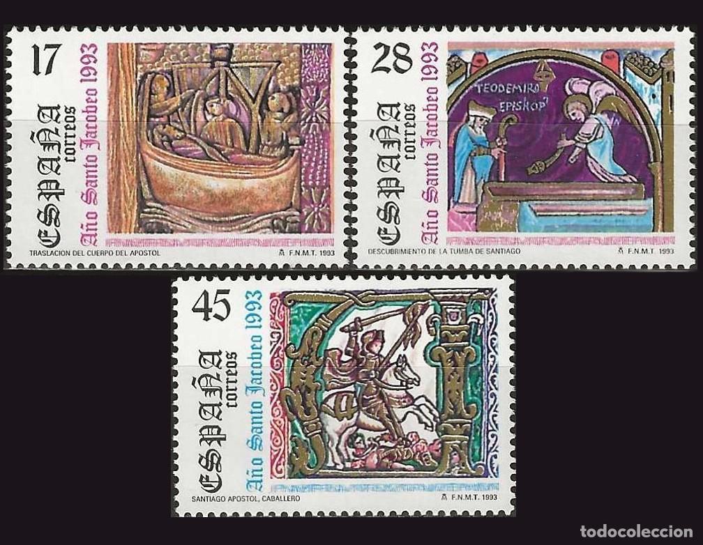 Sellos: 3v Espa&ntilde;a, 1993 | A&ntilde;o Santo Jacobeo | Ed: 3252/4, Yv: 2845/7, Mi: 3111/3 MNH **