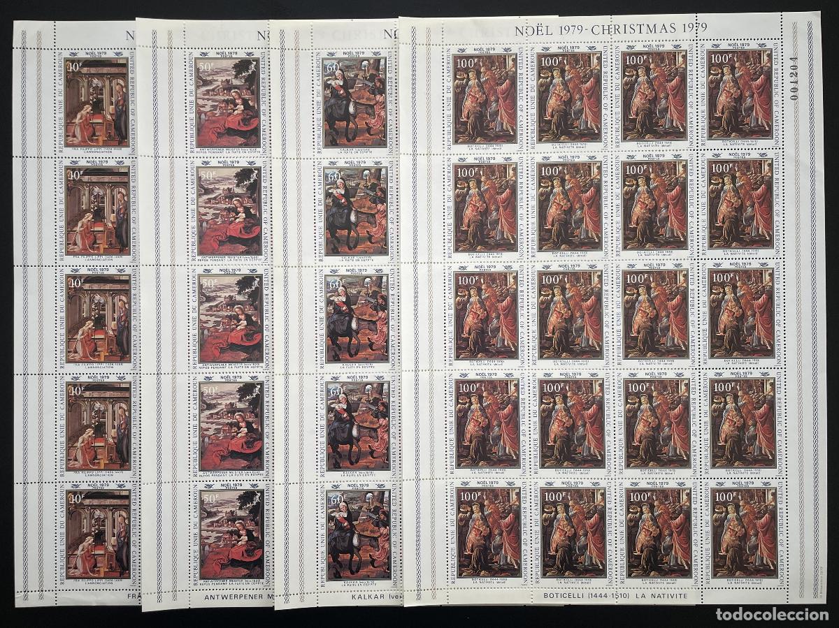 Sellos: Camer&uacute;n 1979 YT 640-644 tabl&oacute;n Navidad pinturas religiosas Boticelli